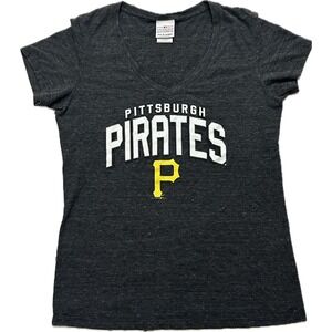 Women's Pittsburgh Pirates 5th & Ocean T-shirt Black Distressed. Large